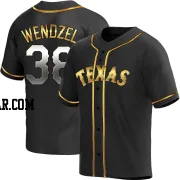 Davis Wendzel Men's Texas Rangers Black Golden Replica Alternate Jersey