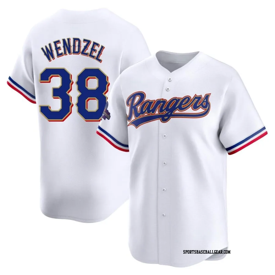 Davis Wendzel Men's Texas Rangers Gold Limited White 2024 Collection Jersey