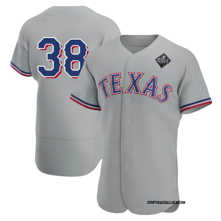 Davis Wendzel Men's Texas Rangers Gray Authentic Road 2023 World Series Jersey