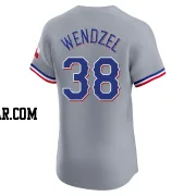 Davis Wendzel Men's Texas Rangers Gray Elite Road Jersey