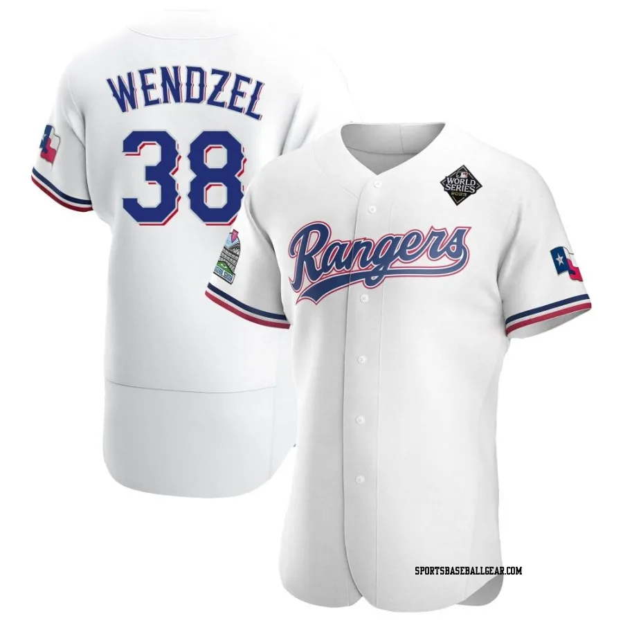 Davis Wendzel Men's Texas Rangers White Authentic Home 2023 World Series Jersey