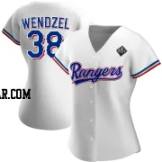 Davis Wendzel Women's Texas Rangers White Authentic Home 2023 World Series Jersey