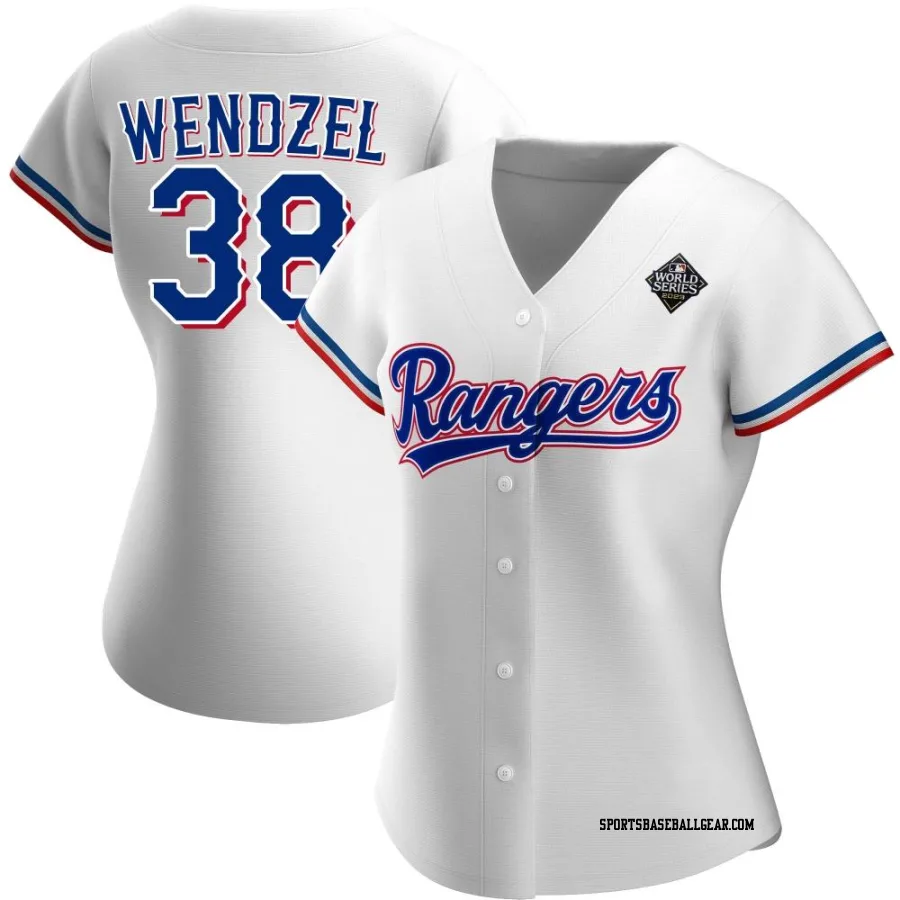 Davis Wendzel Women's Texas Rangers White Authentic Home 2023 World Series Jersey