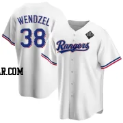 Davis Wendzel Youth Texas Rangers White Replica Home 2023 World Series Jersey