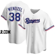 Davis Wendzel Youth Texas Rangers White Replica Home Jersey