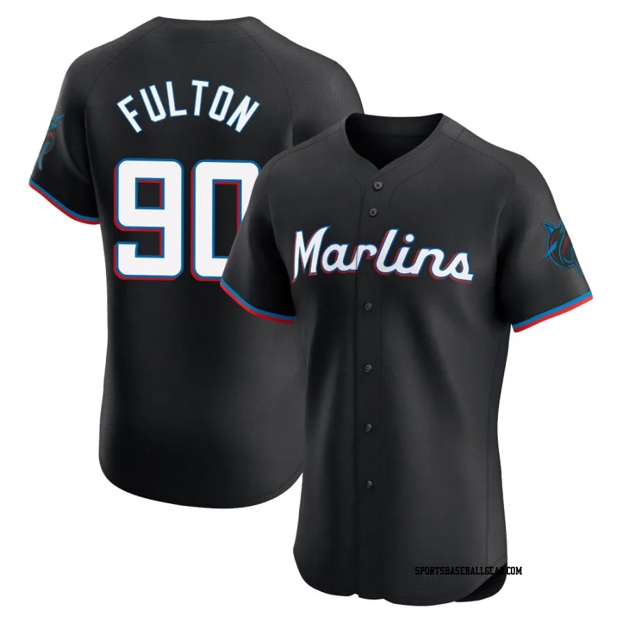 Daxton Fulton Men's Miami Marlins Black Elite Alternate Vapor Premier Jersey