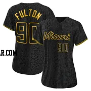 Daxton Fulton Women's Miami Marlins Black Authentic Snake Skin City Jersey