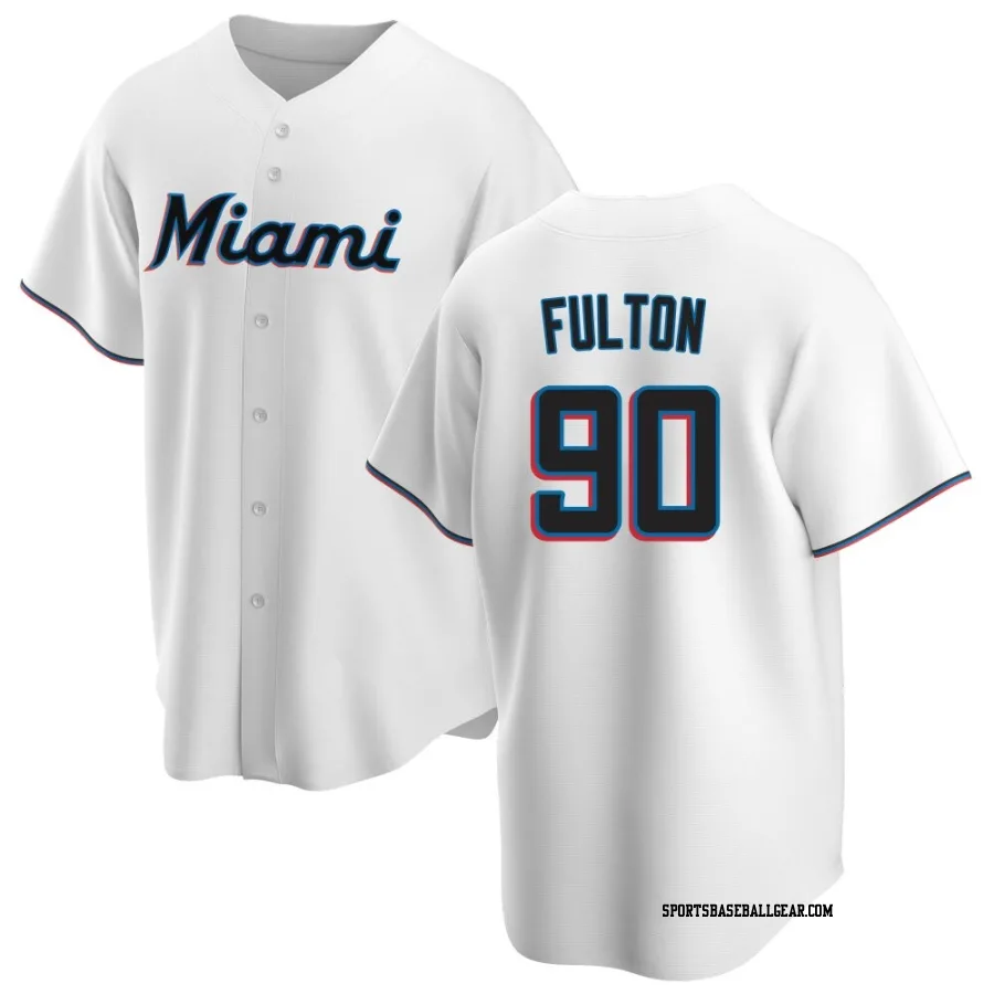 Daxton Fulton Youth Miami Marlins White Replica Home Jersey