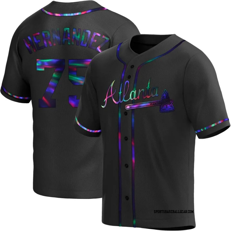 Daysbel Hernandez Men's Atlanta Braves Black Holographic Replica Alternate Jersey