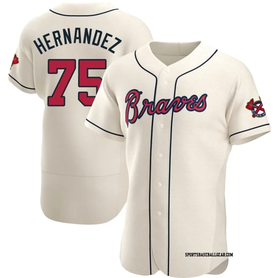 Daysbel Hernandez Men's Atlanta Braves Cream Authentic Alternate Jersey