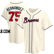 Daysbel Hernandez Men's Atlanta Braves Cream Replica Alternate Jersey