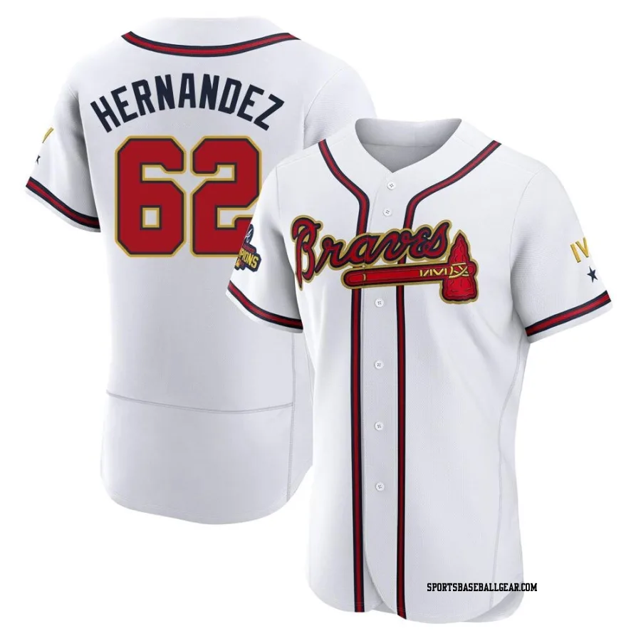 Daysbel Hernandez Men's Atlanta Braves Gold Authentic White 2022 Program Jersey