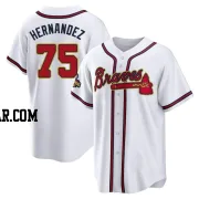 Daysbel Hernandez Men's Atlanta Braves Gold Replica White 2022 Program Jersey