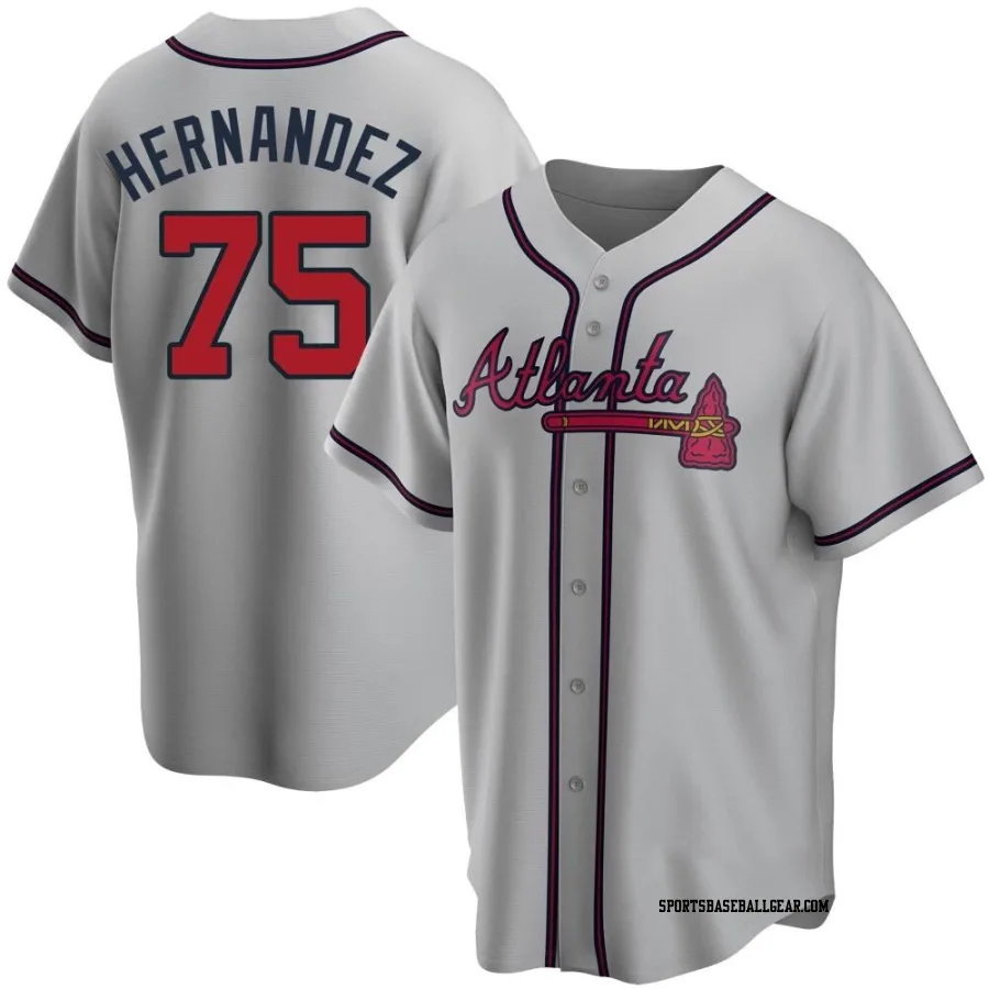 Daysbel Hernandez Men's Atlanta Braves Gray Replica Road Jersey