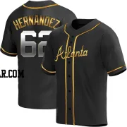 Daysbel Hernandez Youth Atlanta Braves Black Golden Replica Alternate Jersey