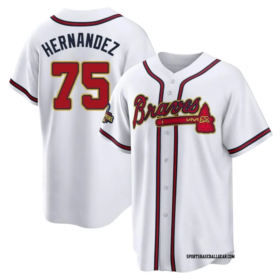 Daysbel Hernandez Youth Atlanta Braves Gold Replica White 2022 Program Jersey