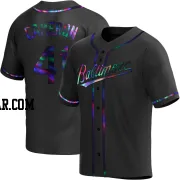 Daz Cameron Men's Baltimore Orioles Black Holographic Replica Alternate Jersey