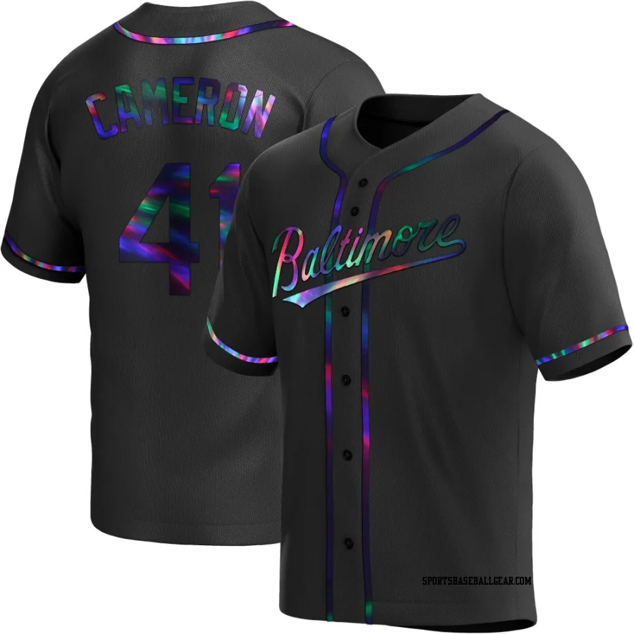 Daz Cameron Men's Baltimore Orioles Black Holographic Replica Alternate Jersey