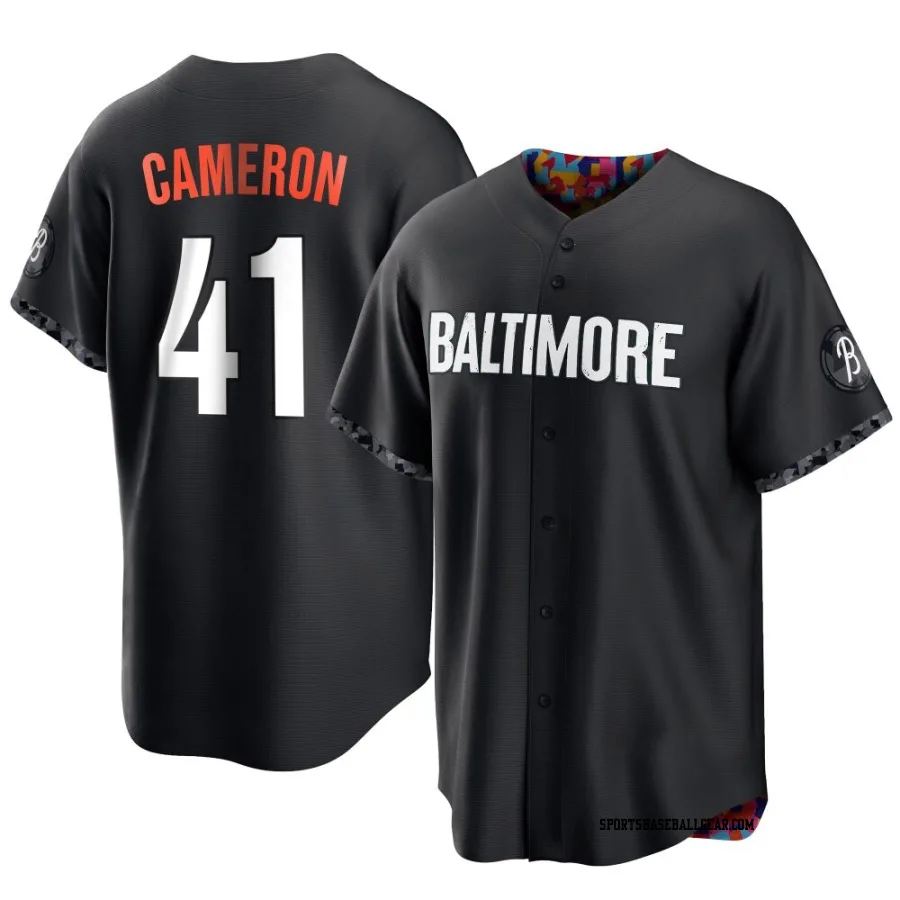 Daz Cameron Men's Baltimore Orioles Black Replica 2023 City Connect Jersey