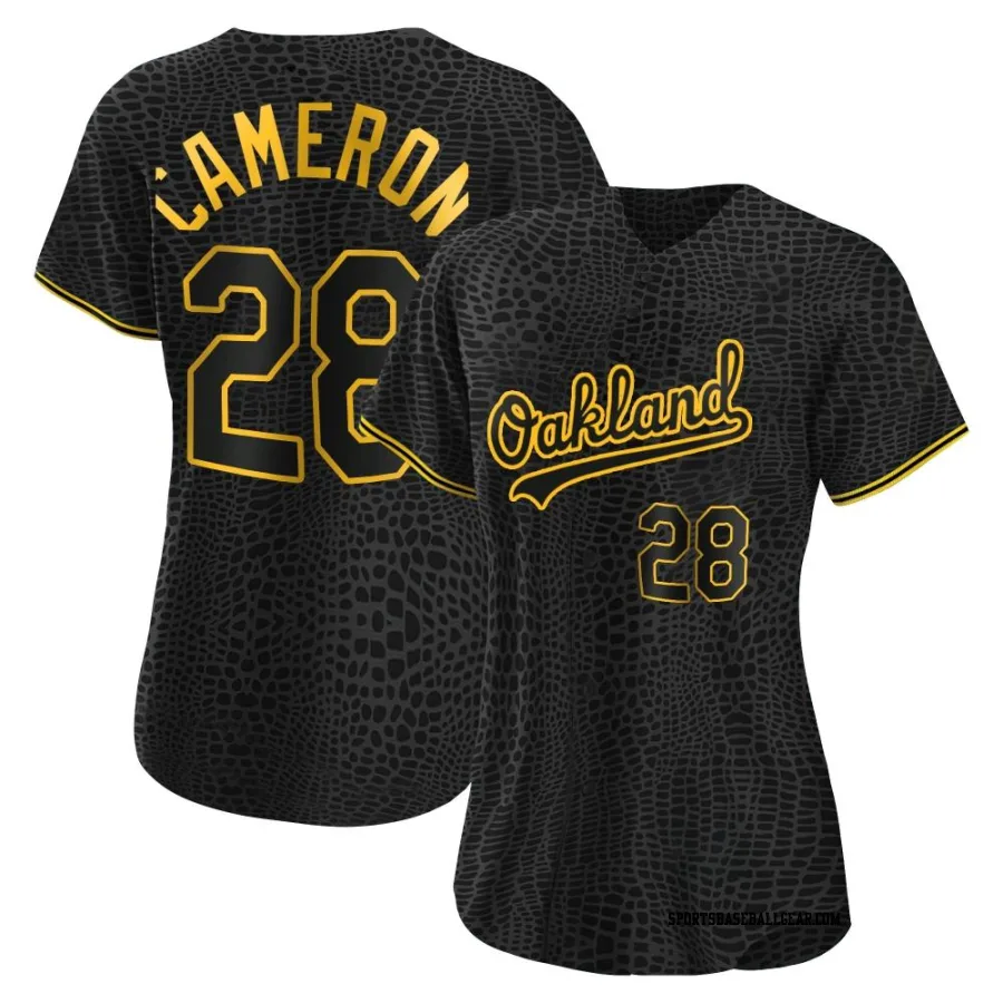 Daz Cameron Women's Oakland Athletics Black Replica Snake Skin City Jersey