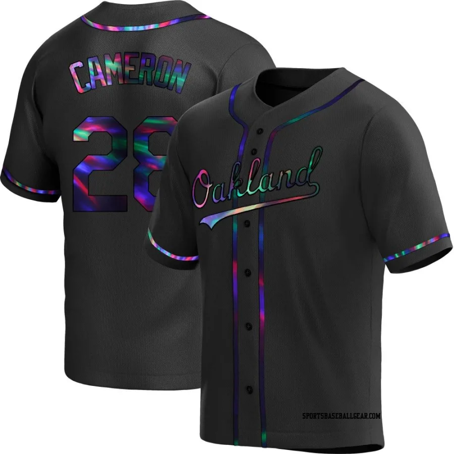 Daz Cameron Youth Oakland Athletics Black Holographic Replica Alternate Jersey