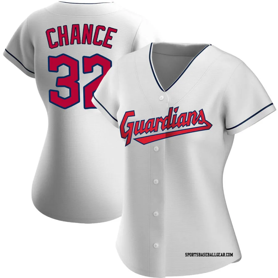 Dean Chance Women's Cleveland Guardians White Authentic Home Jersey