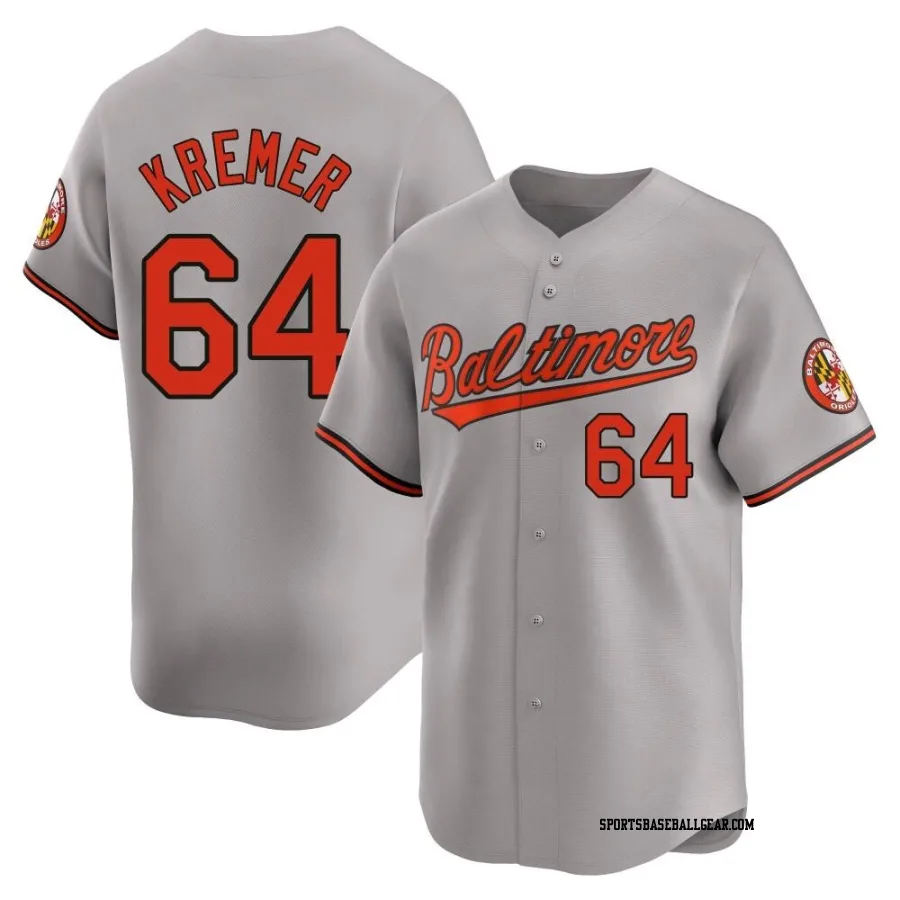 Dean Kremer Men's Baltimore Orioles Gray Limited Road Jersey