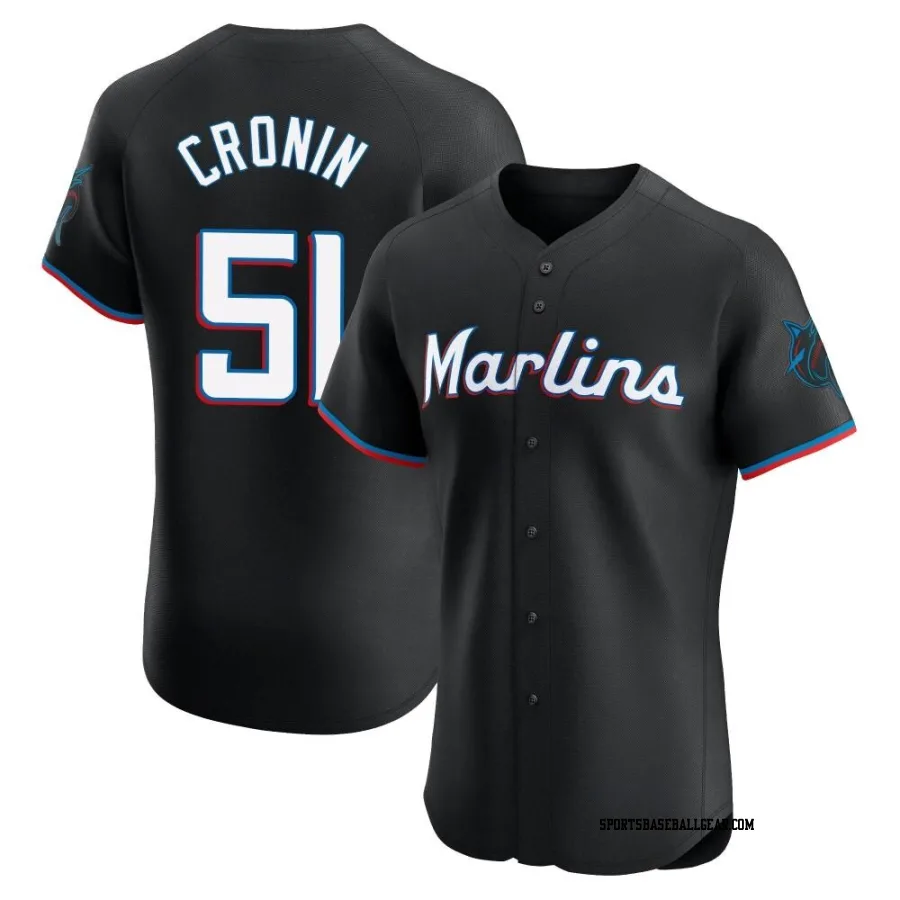 Declan Cronin Men's Miami Marlins Black Elite Alternate Vapor Premier Jersey