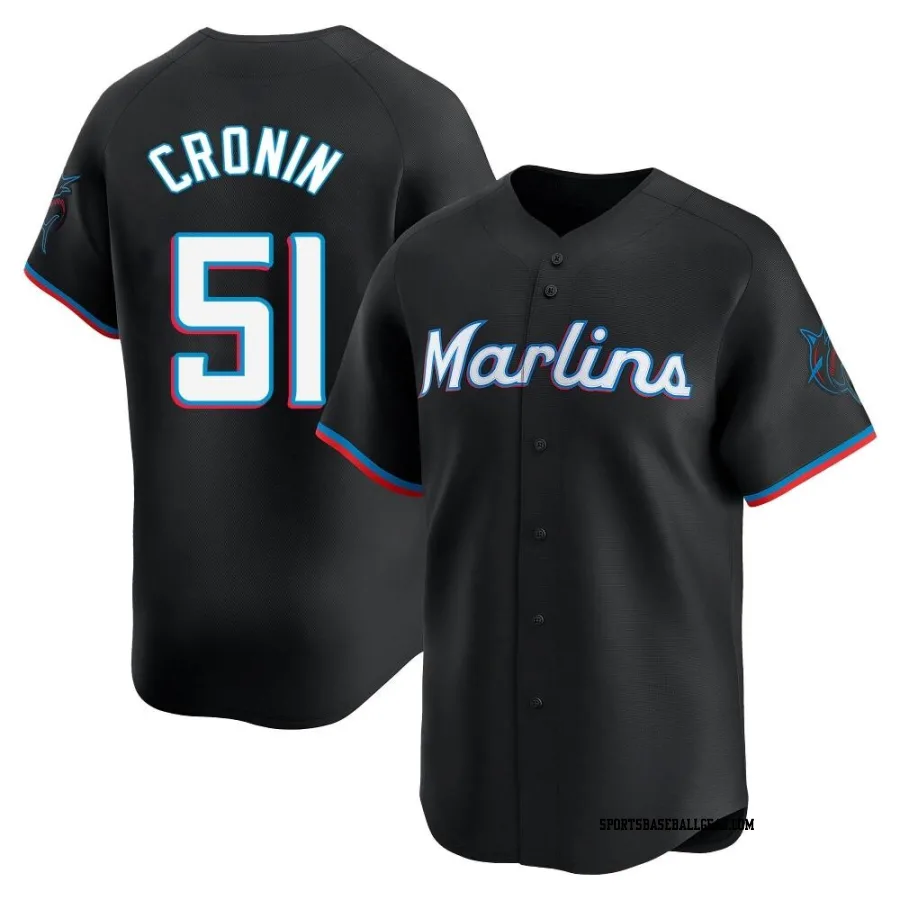 Declan Cronin Men's Miami Marlins Black Limited Alternate Jersey