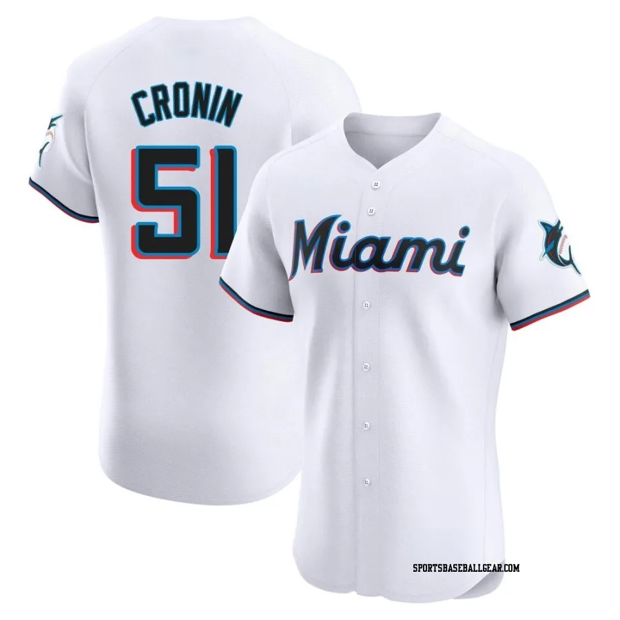 Declan Cronin Men's Miami Marlins White Elite Home Jersey