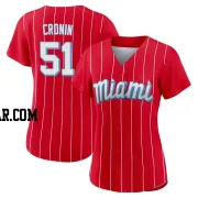 Declan Cronin Women's Miami Marlins Red Authentic 2021 City Connect Jersey