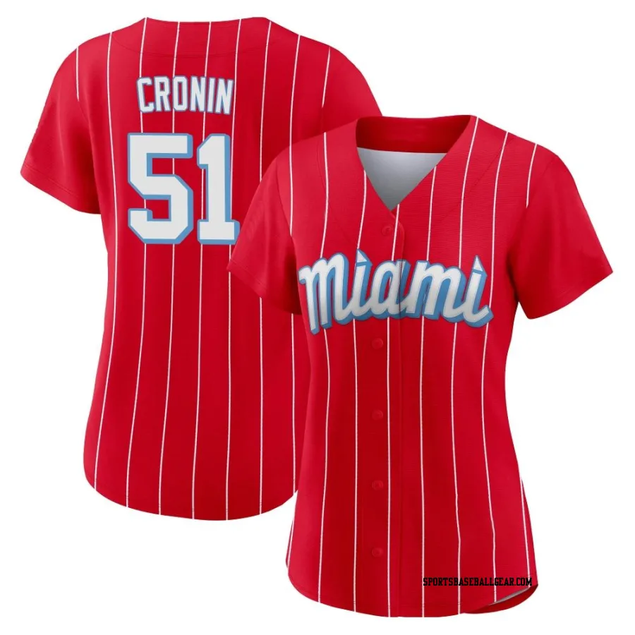 Declan Cronin Women's Miami Marlins Red Authentic 2021 City Connect Jersey