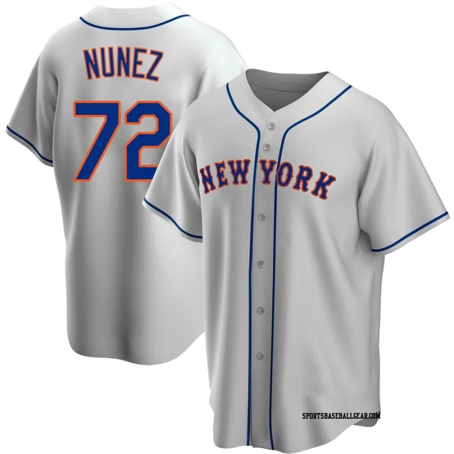 Dedniel Nunez Men's New York Mets Gray Replica Road Jersey