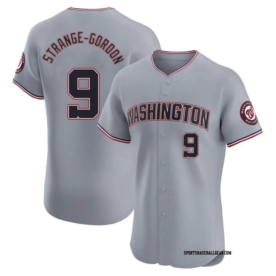 Dee Strange-Gordon Men's Washington Nationals Gray Elite Road Jersey