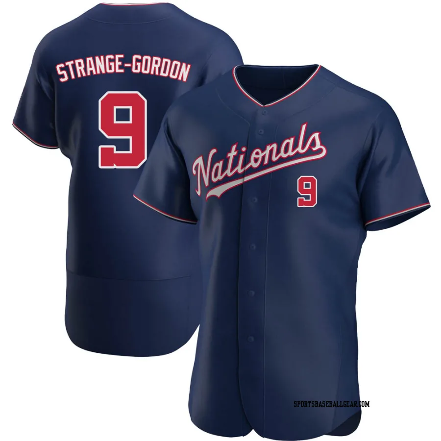 Dee Strange-Gordon Men's Washington Nationals Navy Authentic Alternate Jersey