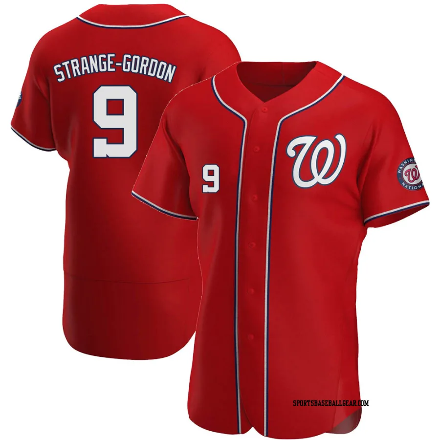 Dee Strange-Gordon Men's Washington Nationals Red Authentic Alternate Jersey