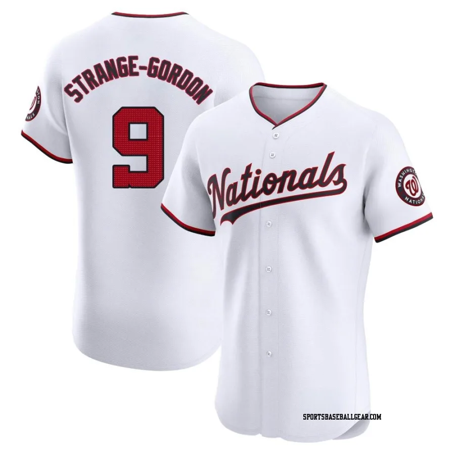 Dee Strange-Gordon Men's Washington Nationals White Elite Home Jersey