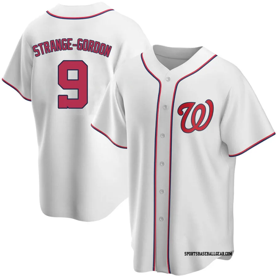 Dee Strange-Gordon Men's Washington Nationals White Replica Home Jersey