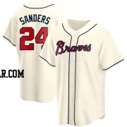 Deion Sanders Men's Atlanta Braves Cream Replica Alternate Jersey