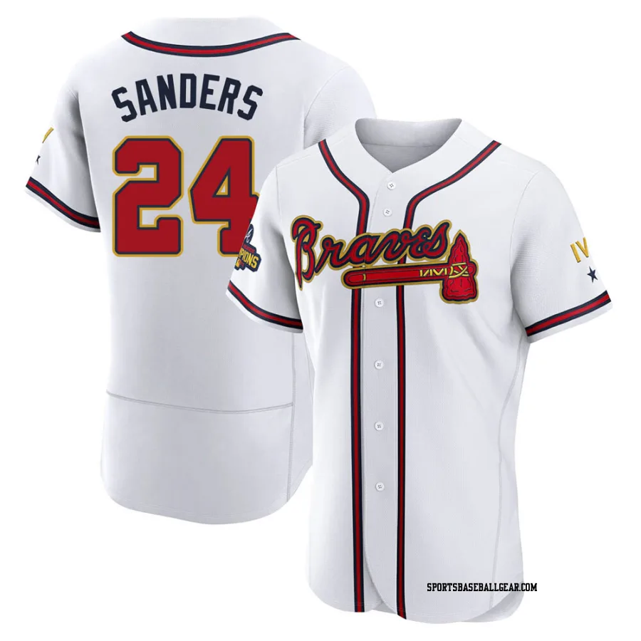 Deion Sanders Men's Atlanta Braves Gold Authentic White 2022 Program Jersey