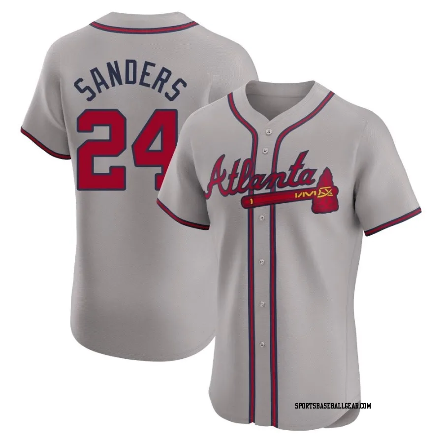 Deion Sanders Men's Atlanta Braves Gray Elite Road Jersey