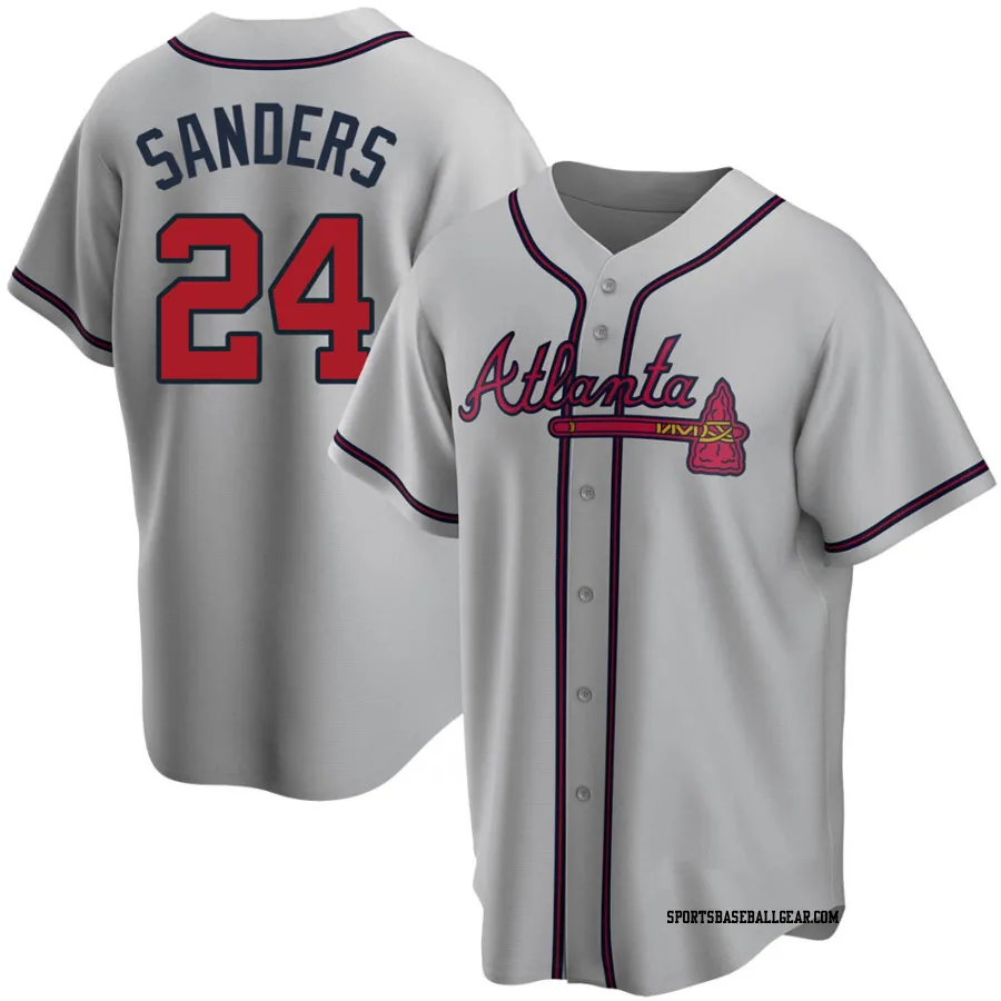 Deion Sanders Men's Atlanta Braves Gray Replica Road Jersey