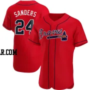 Deion Sanders Men's Atlanta Braves Red Authentic Alternate Jersey