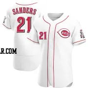 Deion Sanders Men's Cincinnati Reds White Authentic Home Jersey