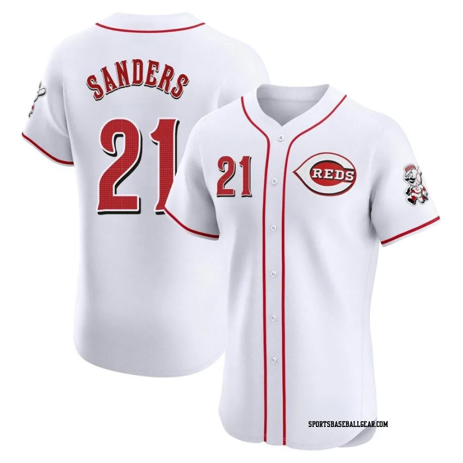 Deion Sanders Men's Cincinnati Reds White Elite Home Jersey