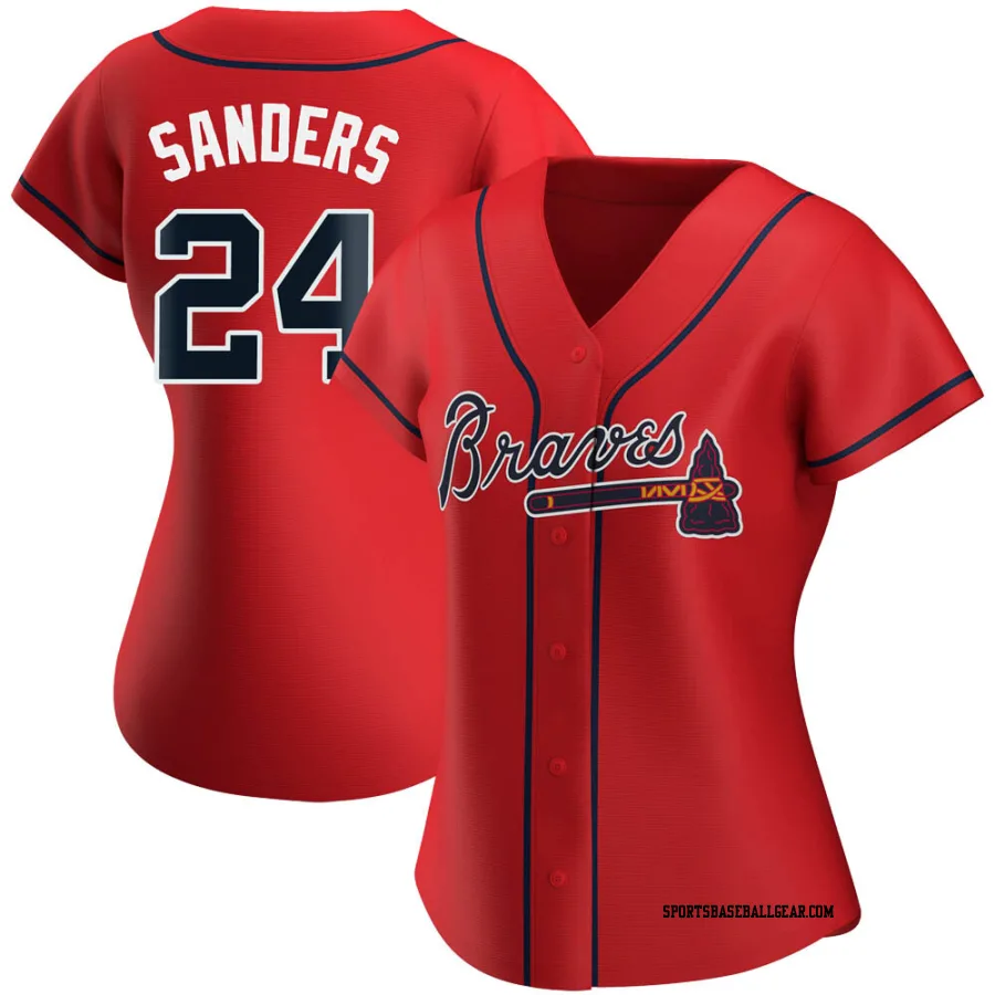 Deion Sanders Women's Atlanta Braves Red Authentic Alternate Jersey