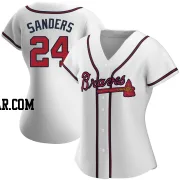 Deion Sanders Women's Atlanta Braves White Authentic Home Jersey