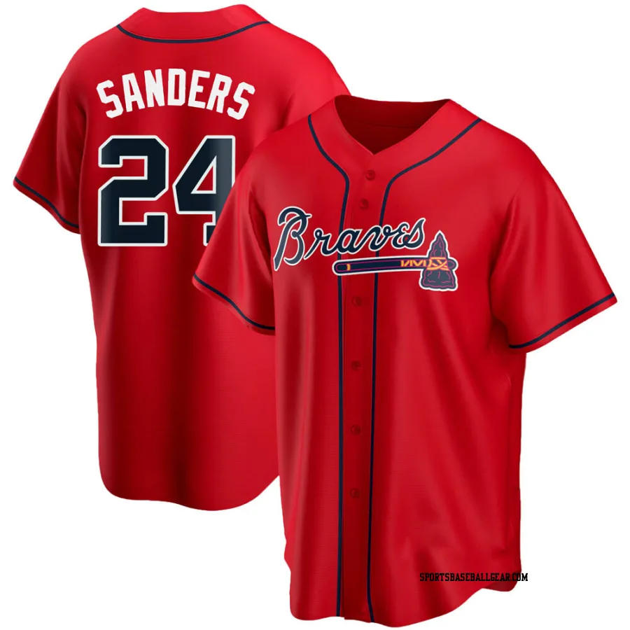 Deion Sanders Youth Atlanta Braves Red Replica Alternate Jersey