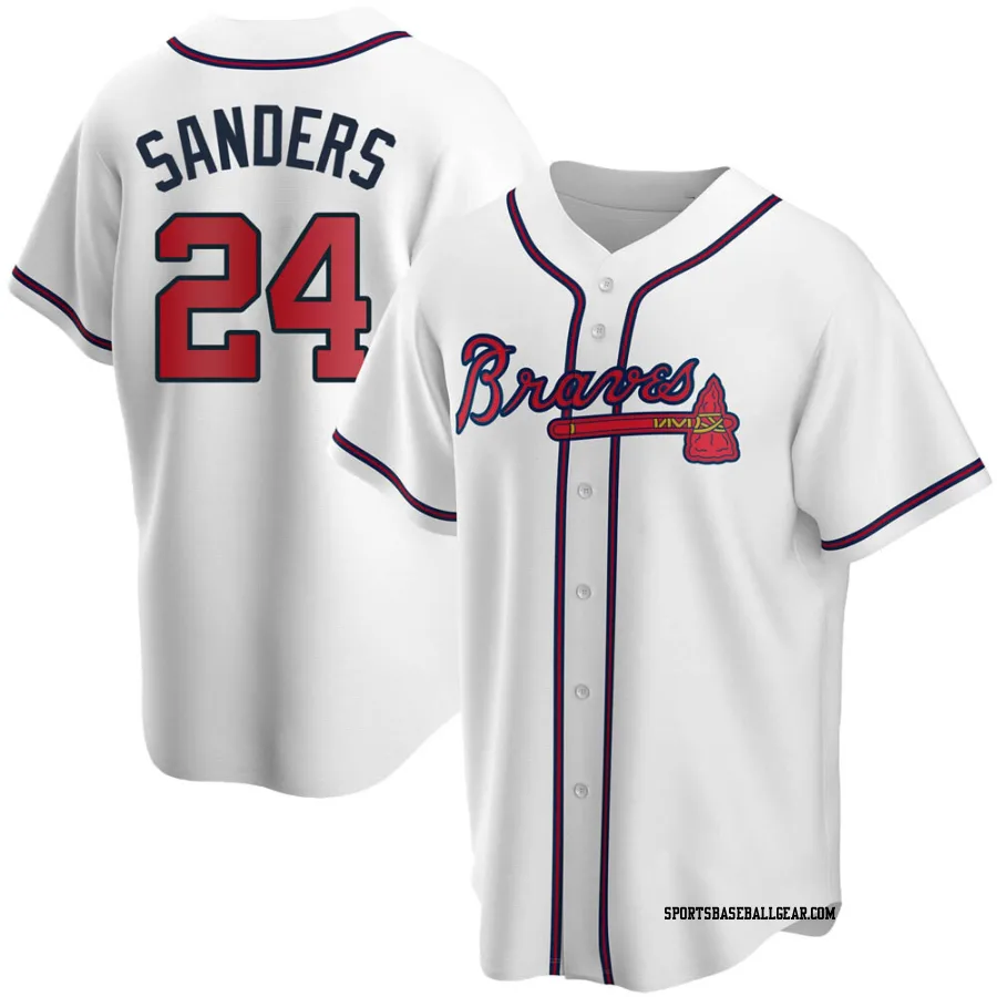 Deion Sanders Youth Atlanta Braves White Replica Home Jersey