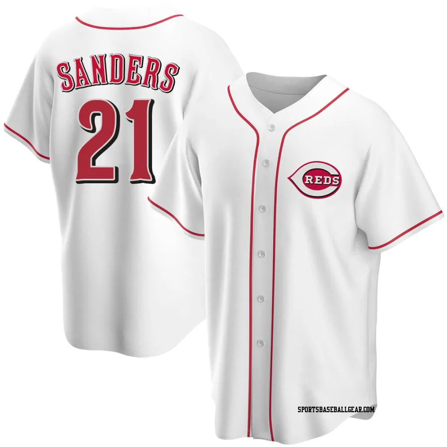 Deion Sanders Youth Cincinnati Reds White Replica Home Jersey